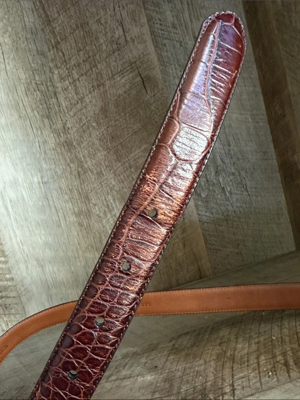 Ralph Lauren Croc-Embossed Leather Belt